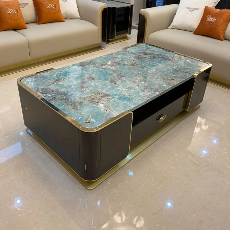 

Italian luxury marble solid wood coffee table and minimalist Bentley furniture