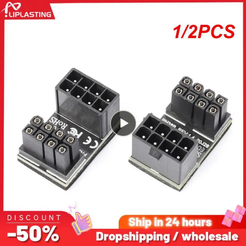 

1/2 шт. 8-контактный 6-контактный гнездовой до 8-контактный 6-контактный Штекерный угловой 180 градусов адаптер силового процессора для настольной графической карты