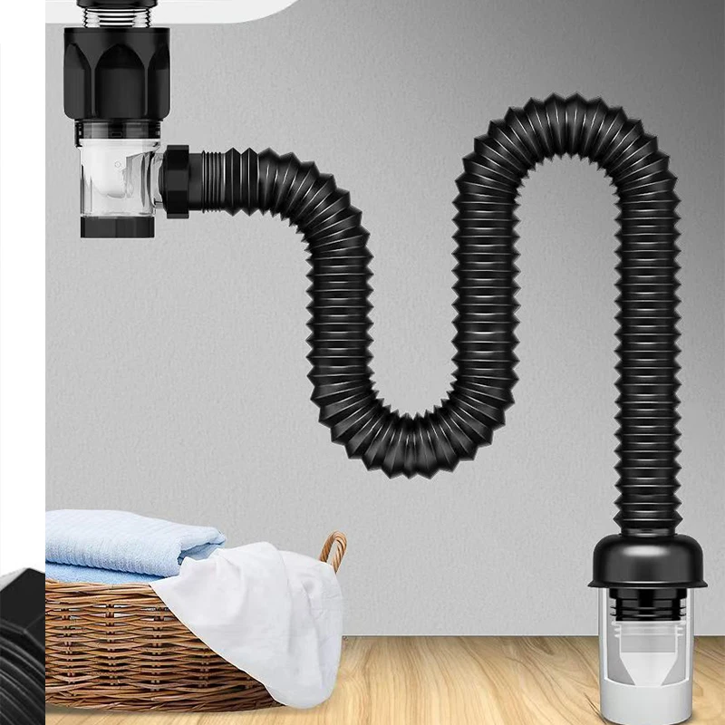 Universal Flexible Sink Drain Pipe Set Retractable Deodorant Drainage Tube Basin Installation For Bathroom Kitchen Accessories