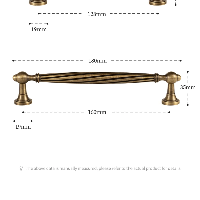 spiral ribbed brass pull handle for wardrobes