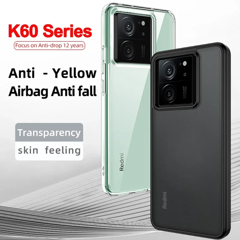 

funda For Xiaomi Redmi K60 Ultra 13T Pro Case Crystal Clear Hard PC Shockproof Camera Protection Transparent Cover for K60 Ultra