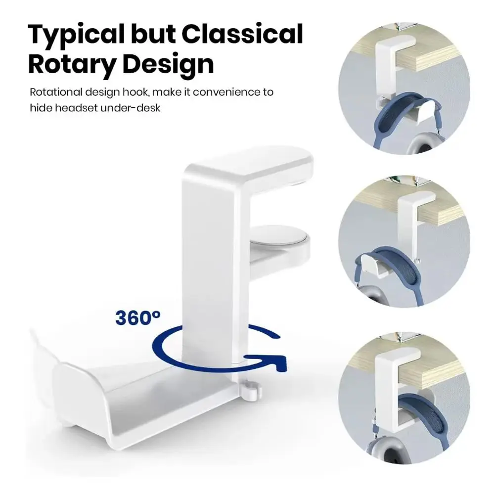 Pc Headphone Stand No Punch Table Clip Hook 360 Degree Rotating Holder Miscellaneous Storage Hanging headphone stand headphone holder