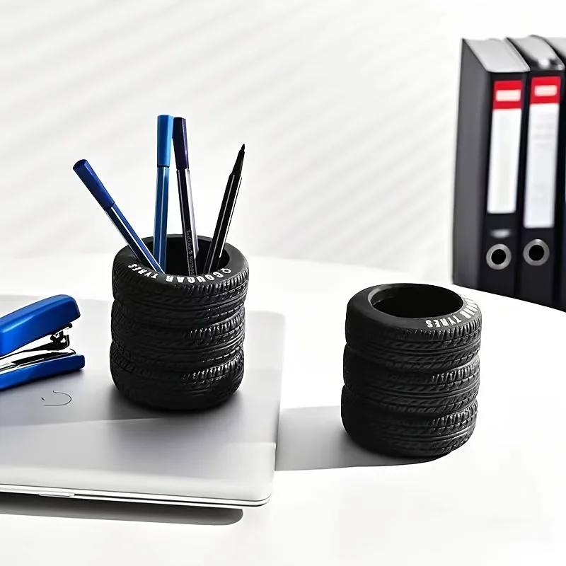 Organizador de escritorio con forma de neumático