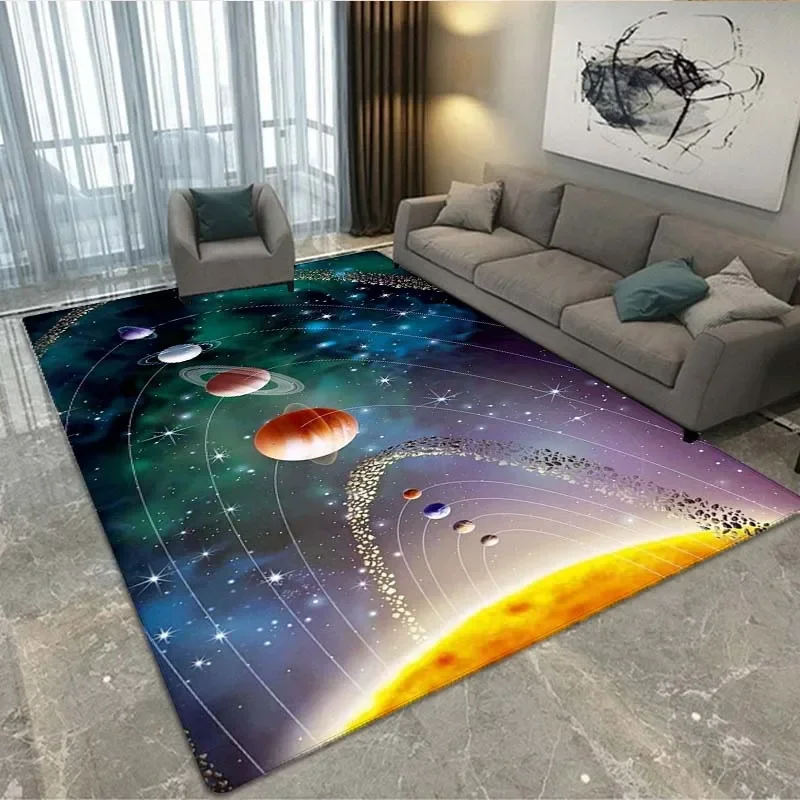 

3D Solar System Children Room Carpet Space Planet Rug for Boy Bedroom Anti-slip Mat Bathroom Home Decor Play Crawling Floor Mat