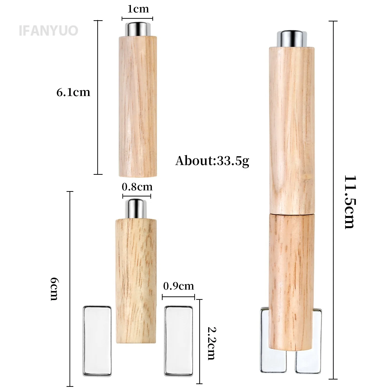 Detachable Wooden Magnetic Stick Cat Eye Gel Polish Rocket Shape Strong Nail Magnet Pen All in One Glitter Effect Manicure Tools