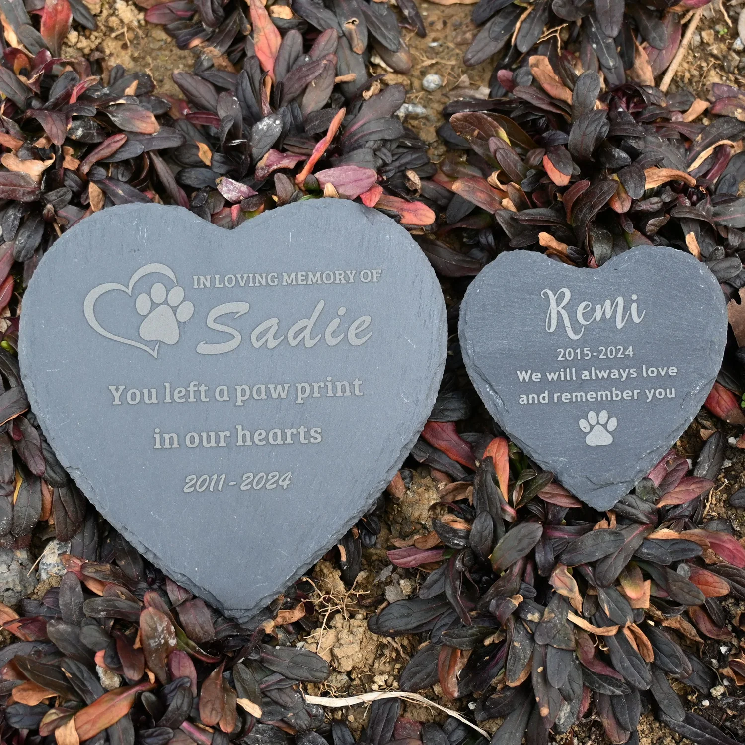 Personalized Pet Memorial Stone Pet Loss Gift Heart Shape Dog Cat Memorial Garden Stone Grave Marker Plaque Tombstone dog memorial statue