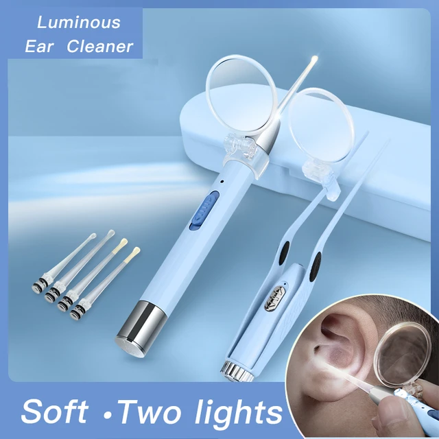 Ear Nose Cleaner Spoon LED Flashlight Baby Earwax Curette Picker Visual  Endoscope Earpick Booger Wax Remover Tweezer Forceps Set - AliExpress