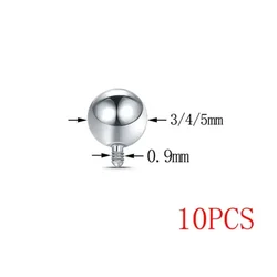 Mirror Polished Titanium Ball Set for Body Piercing Jewelry (10pcs) (Ball diameter 4mm)