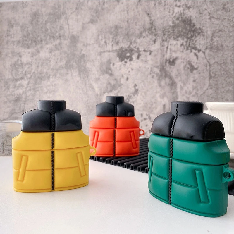 

For Airpods Pro Case,Creative Down Jacket Case For Airpods 1/2 Case,Soft Silicone Earphone Cover Case For Apple Airpods