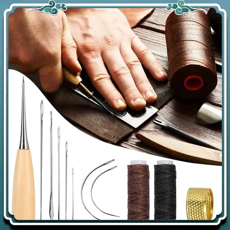 Premium 11 Pcs Leather Sewing Tool Kit, Leather Craft Stitching Sewing Kit For DIY Crafts Canvas Repair