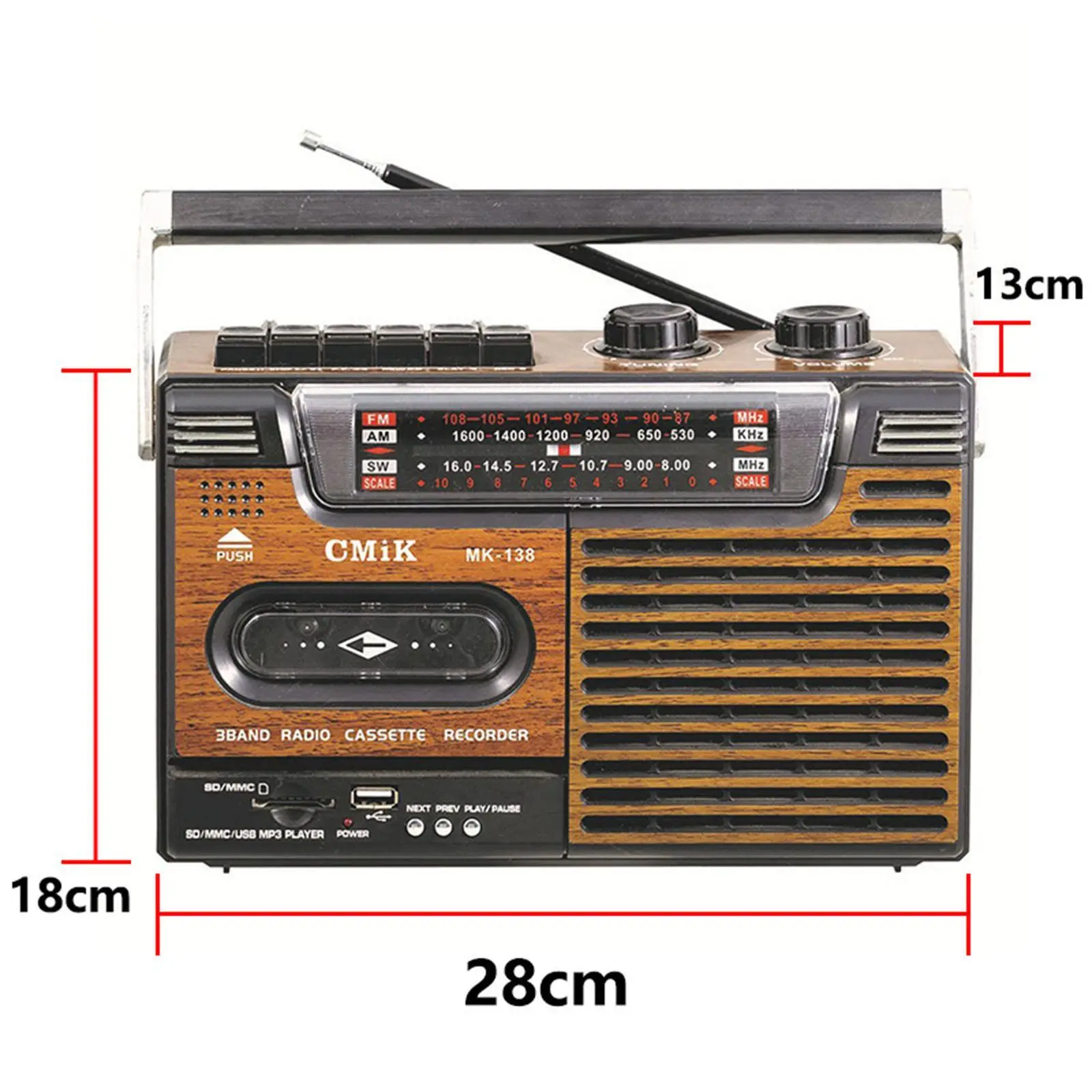 Cassette Player Tape Record Easy to Use with Handle Gifts Multifunctional