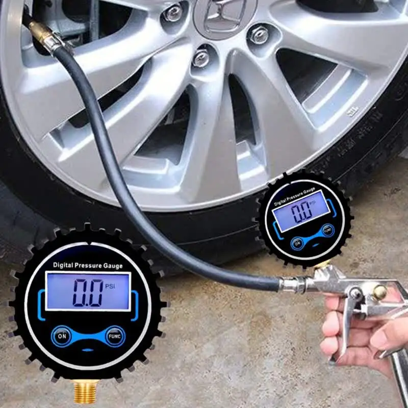 Manometro Digitale Pressione Pneumatici 0-250 PSI - Connettore G1/2 - Display LCD - Per Auto E Moto