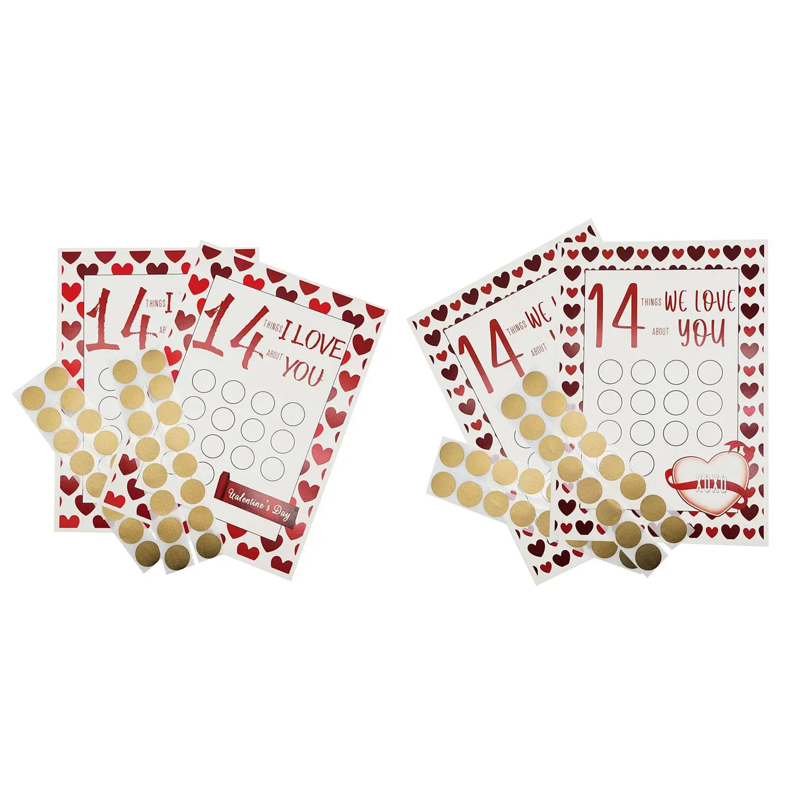 2 Pezzi San Valentino Gratta E Vinci Carte D'Amore Fai Da Te Per Lui Lei Uomo Donna