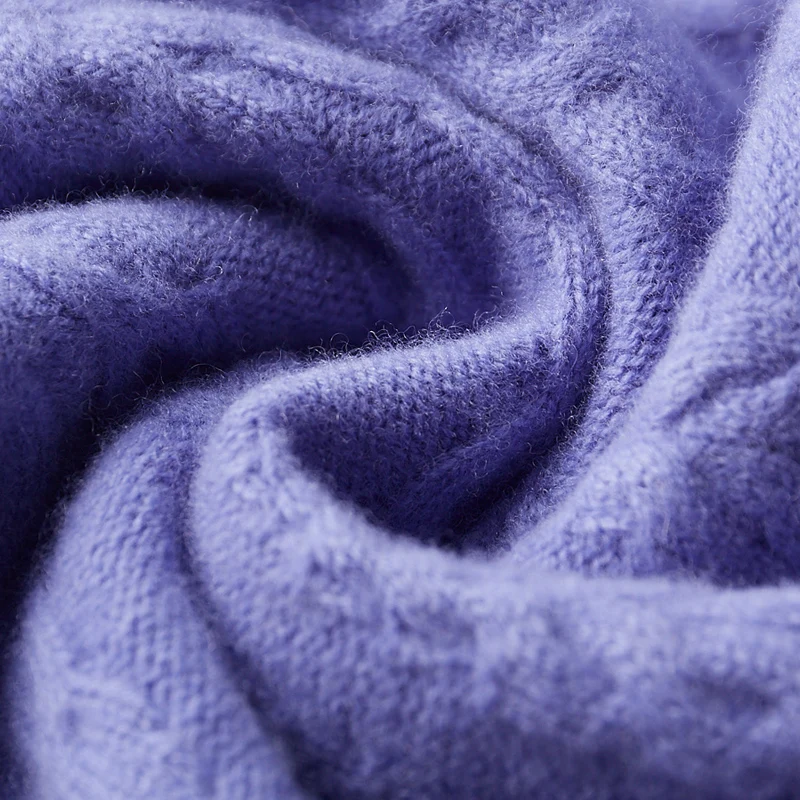 Autumn and winter new 100% pure wool cashmere sweater men's round neck twist thick knitted sweater loose fashion bottoming coat 6