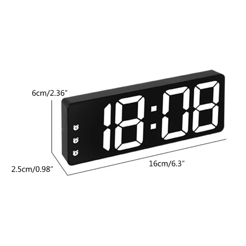 Functional Digital Alarm Clock LED Digital Alarm Clock with Alarms Date Temperature Display for Track Time 6