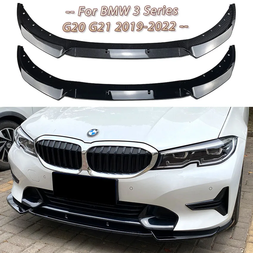 

For BMW 3 Series G20 G21 320i 325i 2019-2022 Car Front Bumper Splitter Lip Spoiler Diffuser Guard Body Kit Cover Accessories ABS