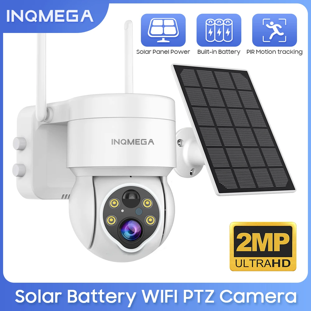 

INQMEGA 1080P WiFi PTZ Solar Camera CCTV Security Camera Outdoor Wireless IP Cam Human Detection Two Way Audio Night Color