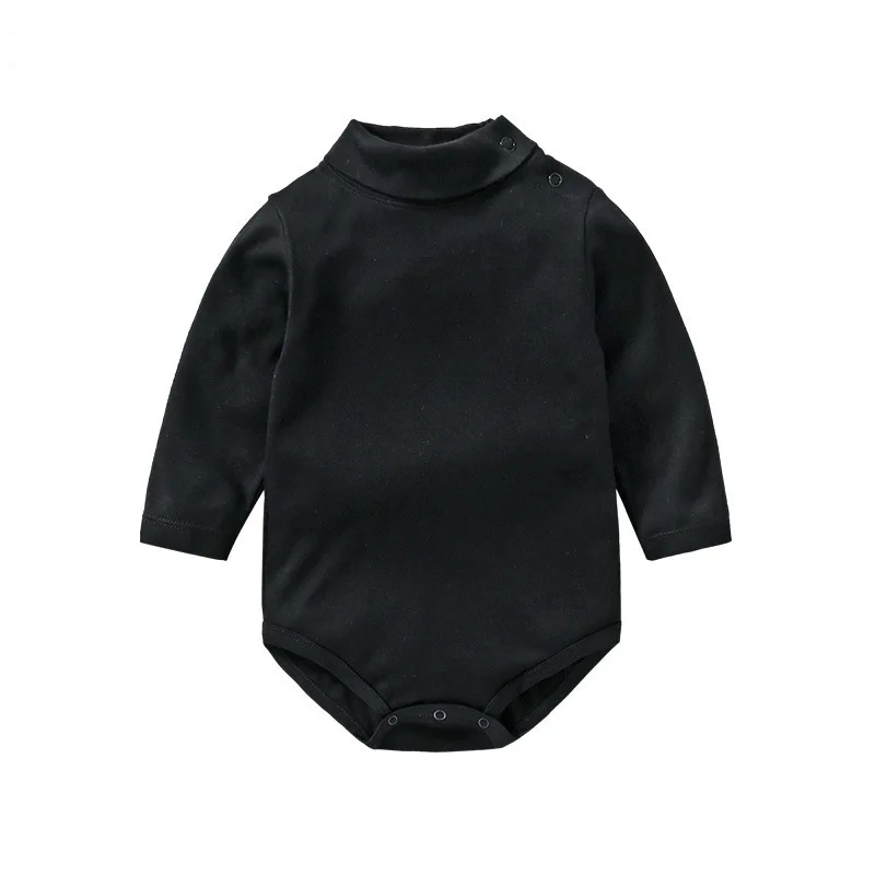 Cotton Fabric Baby Clothes Turtleneck Jumpsuit 0 To 24 Months Solid Bodysuit Comfortable Soft For Newborn Baby Boy Girl Romperbo 5