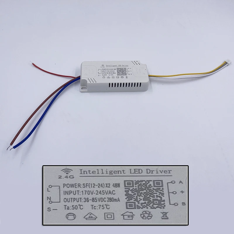 하이 퀄리티 플라스틱 박스 2.4G 비절연 플라스틱 드라이버, 입력 170-245V 출력 110V 220V, LED 드라이버 변압기, 48W