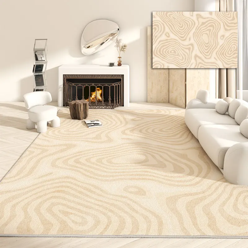 Cream Style Simple Carpets for Living Room Wabi Sabi Style Rugs for Bedroom Large Area Cloakroom Rug Non-slip Bedside Carpet