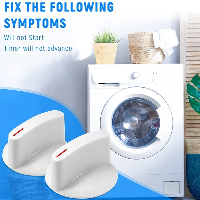 Choice Parts WE01X20378 Dryer & Washer Control Knob - 2 Pack - White, For GE