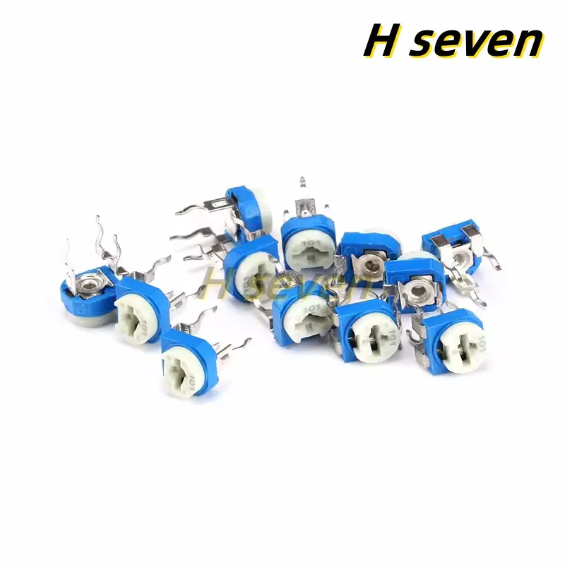 

20pcs RM065 Horizontal Blue-white Adjustable resistor 101 102 202 502 103 203 104 10K 100R 1M