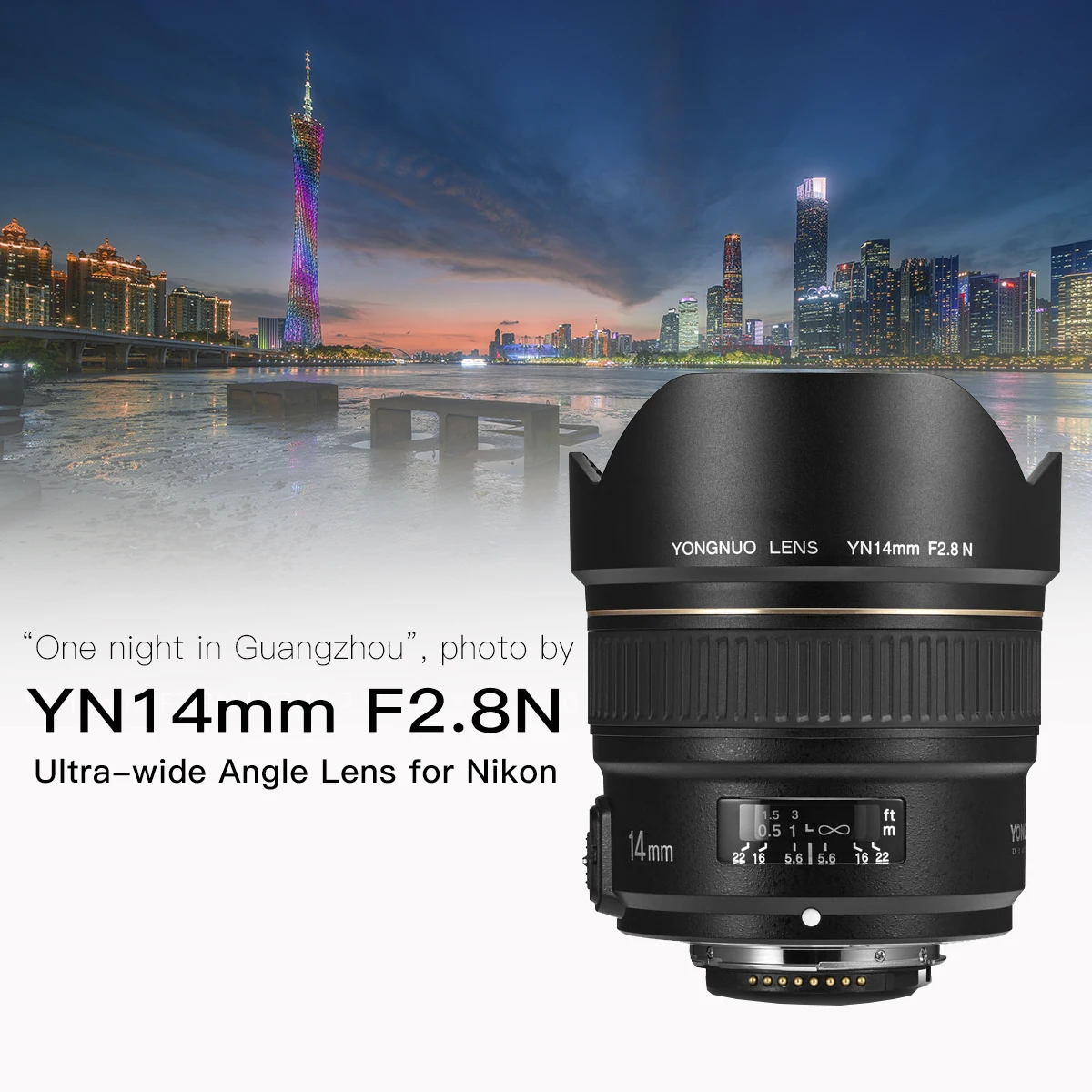 Obiettivo Yongnuo 14Mm F2.8 Obiettivo Primo Ultra Grandangolare Yn14Mm Obiettivo Con Messa A Fuoco Automatica Af Mf Con Montaggio In Metallo Per Nikon