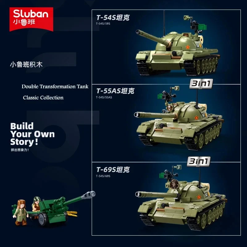 Sluban ARMY T-54S  ũ  긯, WW2 ũ    Ʈ, ǱԾ , ̿  DIY 峭, 604PCs