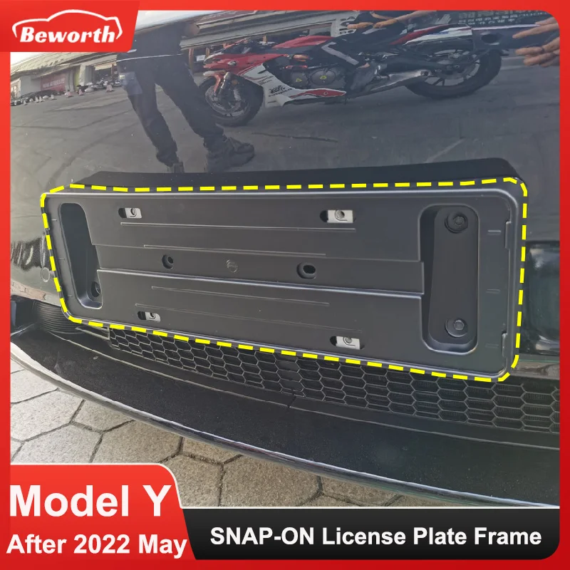 Snapon License Plate Frame For Tesla Model Y After 2022 May
