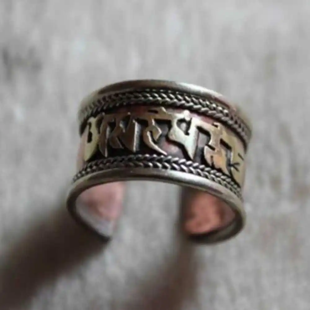 

Retro Handmade Open Brass Rings Buddha Six Words Copper Jewelry Lucky Women CARNIVAL Beautiful Jewelry Diy Wedding Party Classic