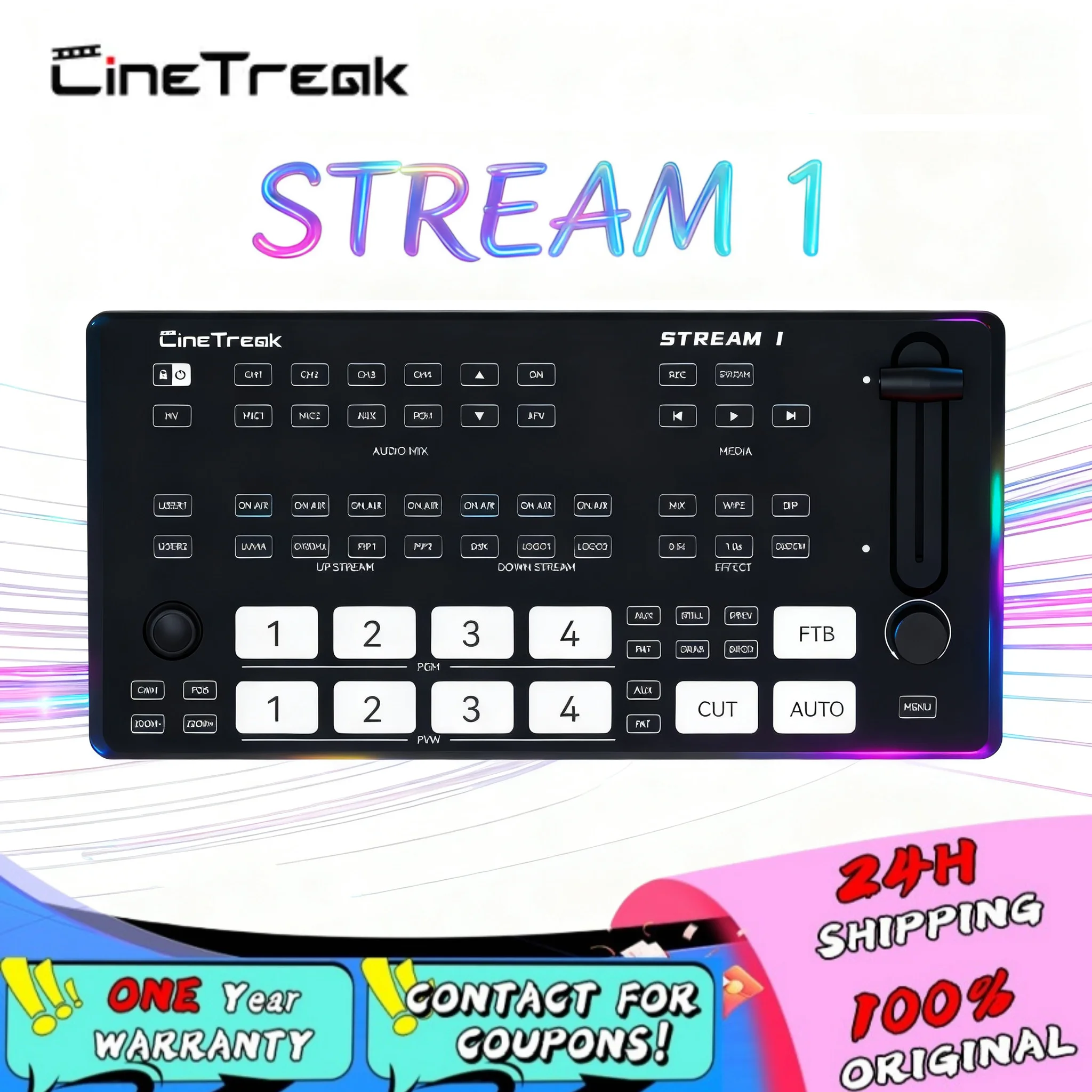CINETREAK STREAM 1 Live Streaming Switcher 5-Channel Multi Solution Video Deck &middot; All in one