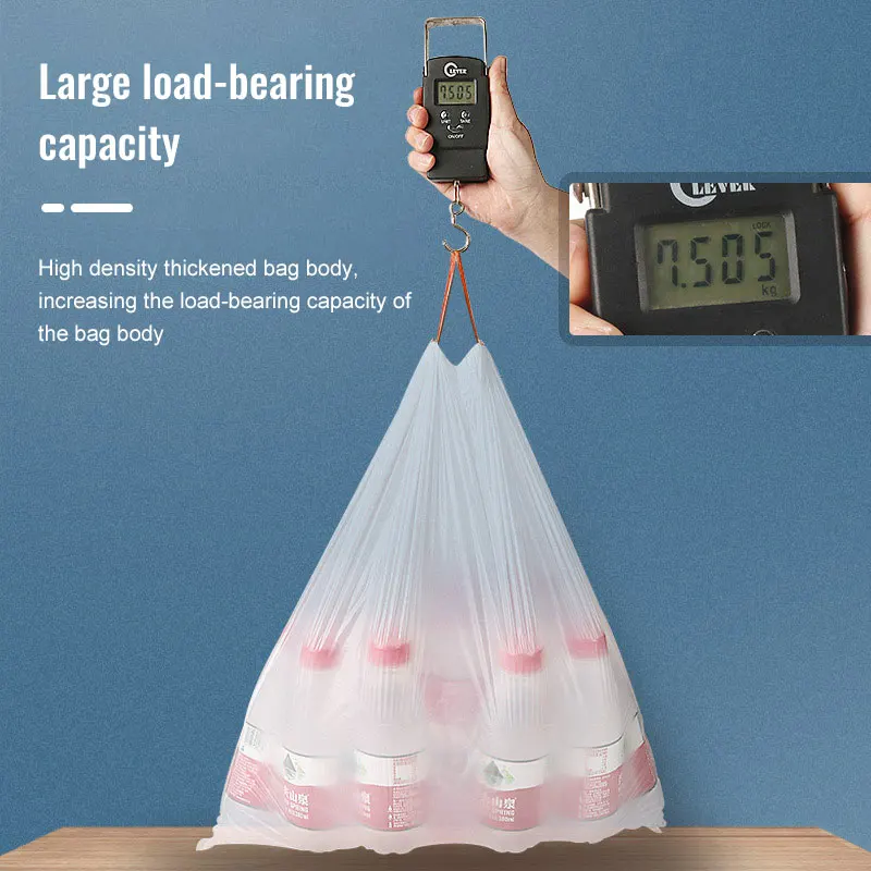Garbage Bag with Drawstring Household Disposable Transparent Garbage Bag Kitchen Dormitory Living Room Use Three Sizes Selection trash bags disposable trash bags garbage bags