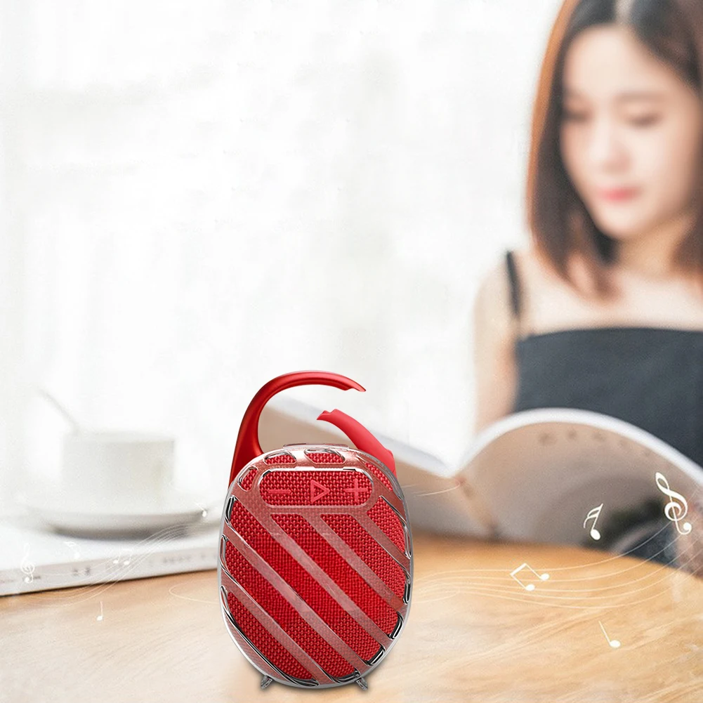 TPU Transparent Case Protective Case Sleeve Anti-Scratch Hollow Out Protective Cover for JBL CLIP 5 Bluetooth-Compatible Speaker