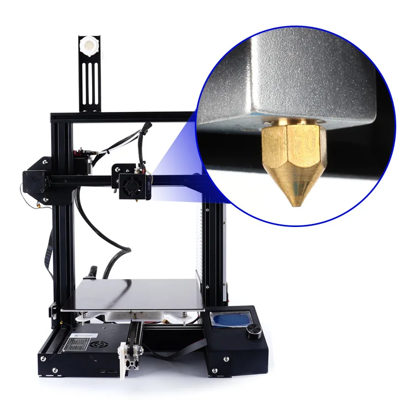 Premium Brass Nozzle Set for 3D Printer Extruders - Precision Sizes 0.1mm to 1.0mm