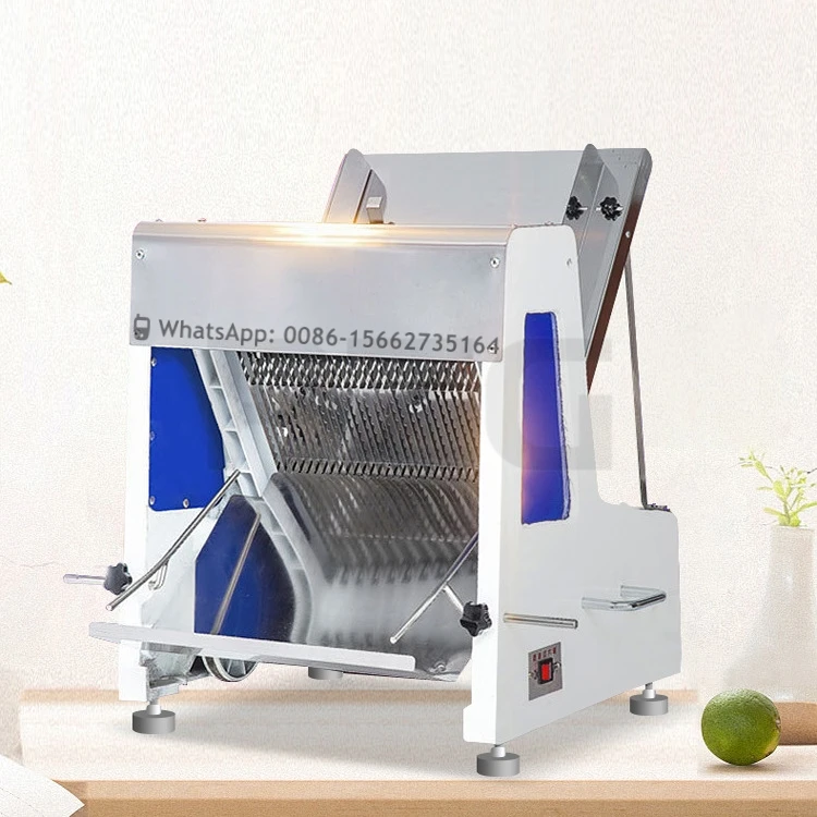 Commercial Mechanical Bakery Bread Shop Cutting Cutter Toast Slicing Machine, Automatic Adjustable Electric Bread Slicer Machine