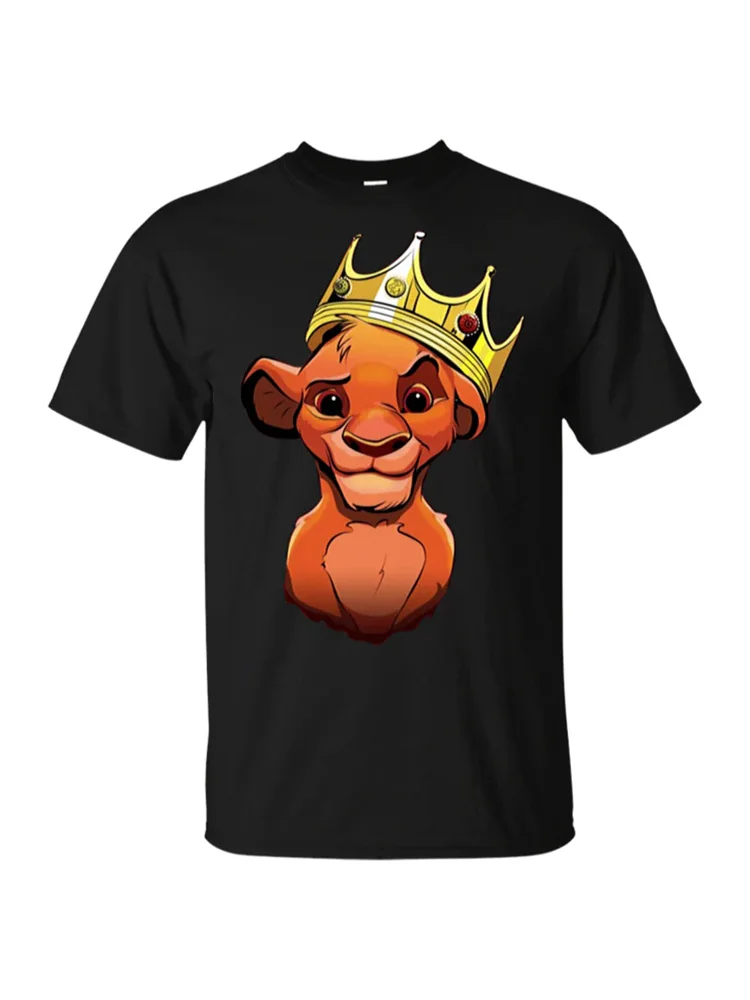 Disney Casual Print König Der König tops T Oansatz Dschungel der Frauen Cartoon T-Shirt Löwen Pullover Kurzarm Mode Stilvolle