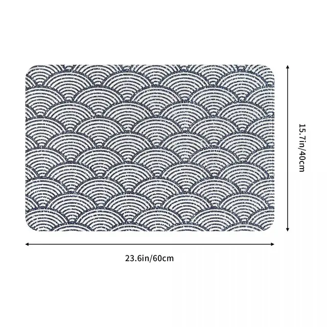 Japán Seigaiha Hullám Farmer Szikrázó Patternterem Szőnyeg Geometriai Minták Ajtó Konyhai Bejárati Dekoráció - Image 3