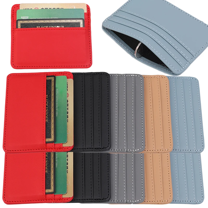 

Mini Pu Leather ID Card Holder Candy Color Bank Credit Card Box Multi Slot Slim Card Case Wallet Women Men Business Card Cover