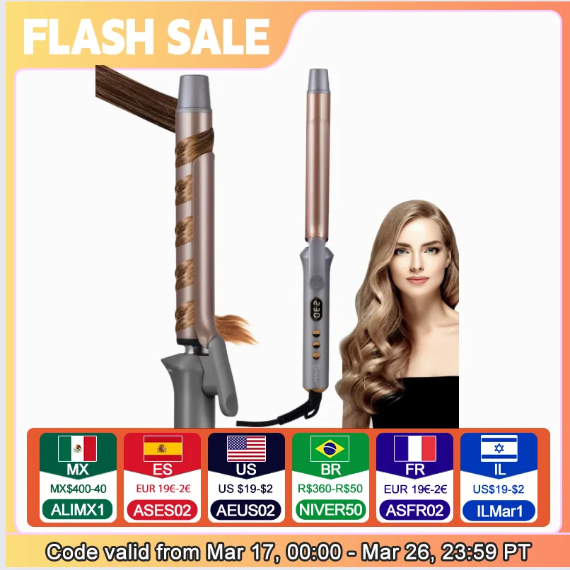 Hatteker Hair Curler Large Volume Does Not Hurt The Hair Perm Negative Ion 25mm Bangs Lasting Syling Electric Curling Iron