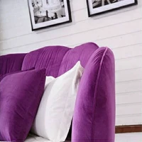 Lit double européen moderne pour adultes, lit rond italien de taille Queen, en tissu, meubles de luxe pour salon 4