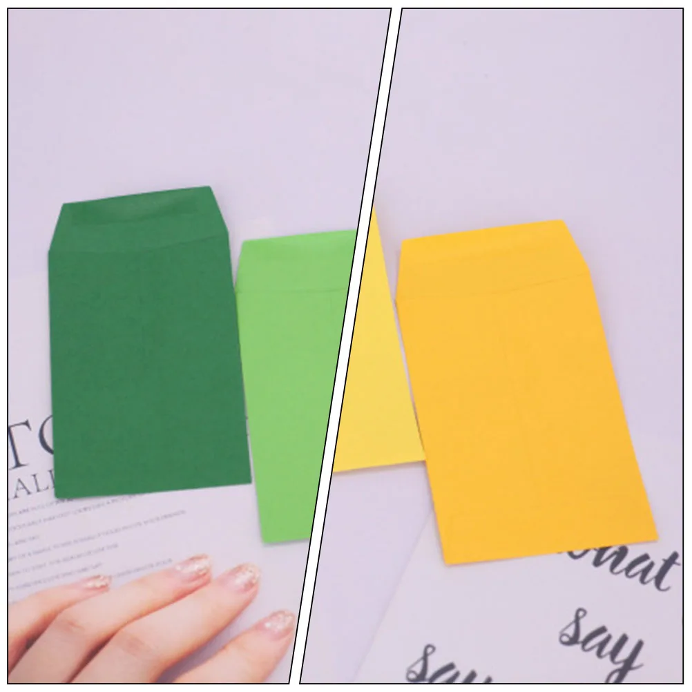 50pcs Blank Small Mini Color Empty Envelope Card Packaging Cash Deposit Mixed Invitation
