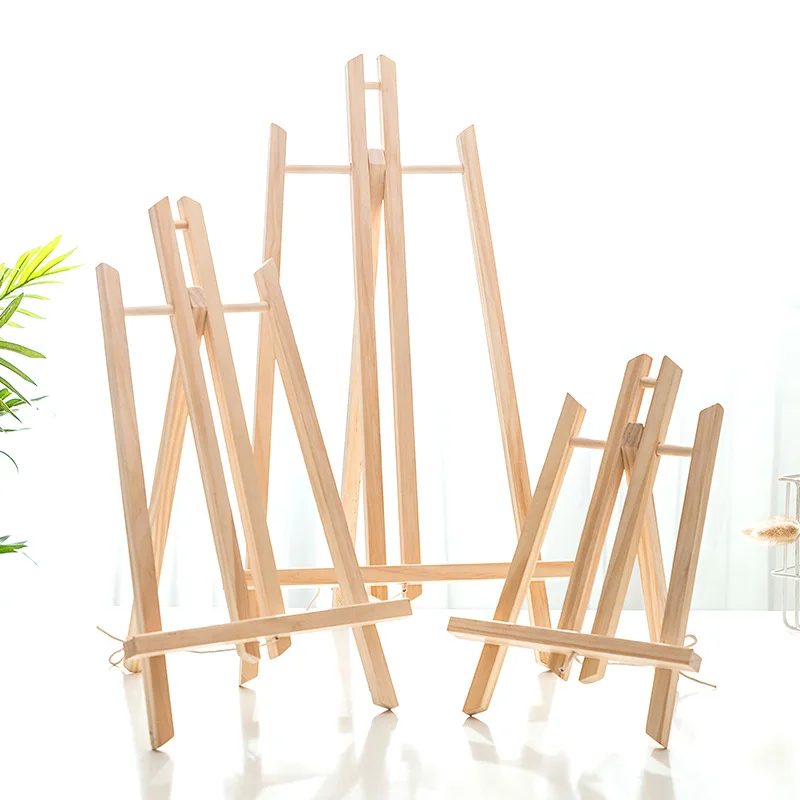 Mini Easel Frame Wood Tripod Multiple Sizes Meeting Wedding Table Number Name Card Stand Display Kids Painting Home Decor HB-026