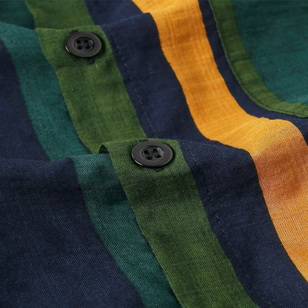 Men Striped Outfit Set Fashion European American Style Man Beach Wear Hawaiian Short-sleeve Button Down Stripe Shirt+Shorts Suit