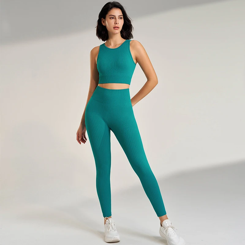 Women's Yoga Clothes Hip Lift Tights Fitness Quick Dry Suit Running Sports Vest