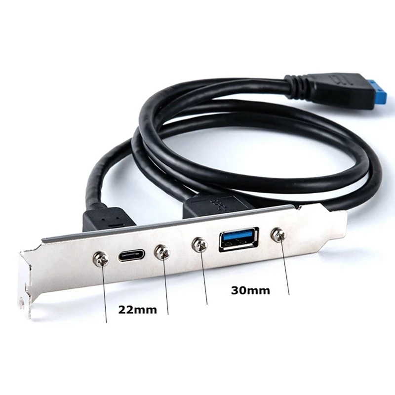 5Gbps Rear USB 3.1 Port Expansion 20Pin To TYPE-C Female And USB 3.0 Female Data Cable With Bezel On Computer Chassis Durable