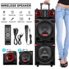 9000W Portable Bluetooth Speaker Heavy Bass Sound System Party Dual10 1