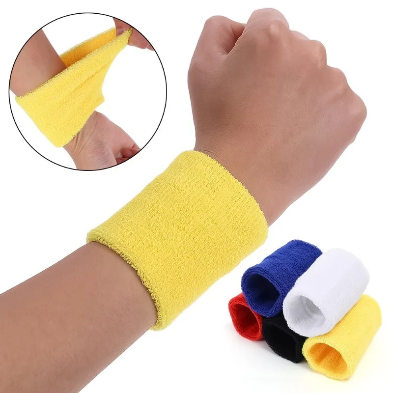 Cotton Wrist Wrap Sweatband Moisture Wash Towel Band Absorbent Wicking Athletic Tennis Basketball Gym Wrist Support 1/2pcs wrist sweat wristbands wrist sweatband