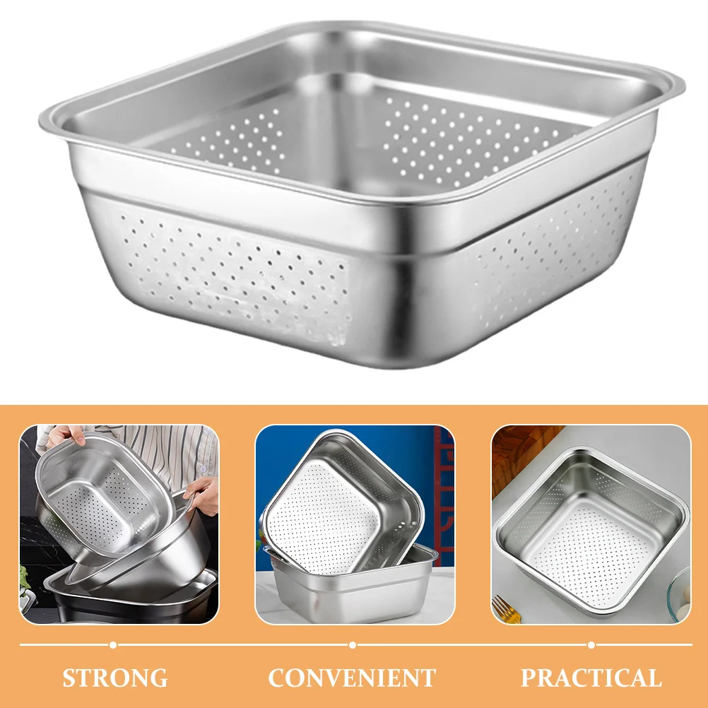 

Fruit Kitchen Sink Colander Party Metal Steel Bowls Vegetable Household Washing Basin Stainless