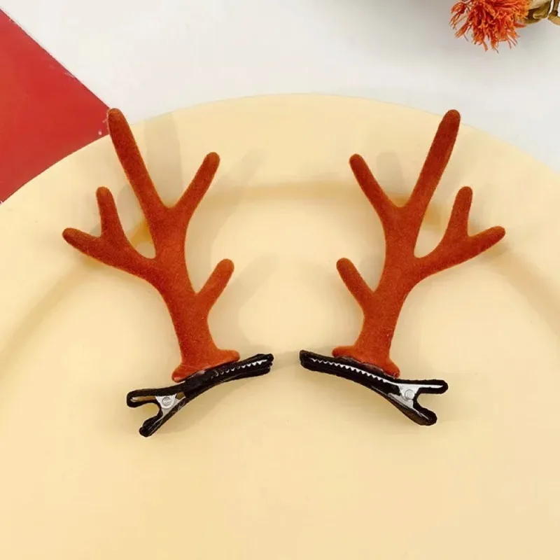 1 Pair of Christmas Antlers Hair Clip Pendants, Happy Girl Reindeer Hair  Accessories, Happy and  Interesting  New Year