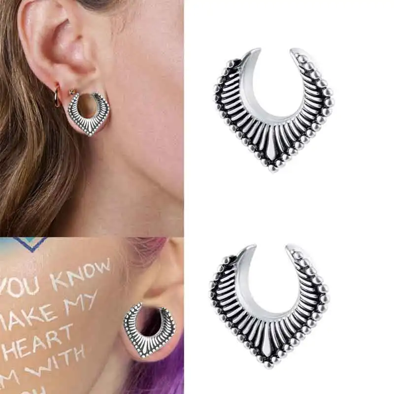 Ear Gauges 316L Stainless Steel Ear Tunnels Plugs Piercing Jewelry Brass  Ear Stretchers Expander Plugs and Tunnels Silicone